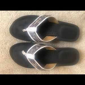 COACH BLACK & BROWN FLIP FLOP